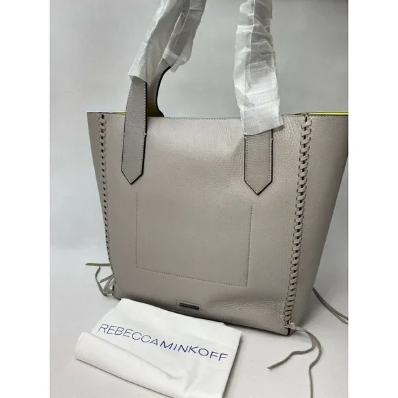 NWT Rebecca Minkoff Panama Tote in Putty  HU17GPNAT99 Beige / Neon MSRP $275 - Picture 2 of 6